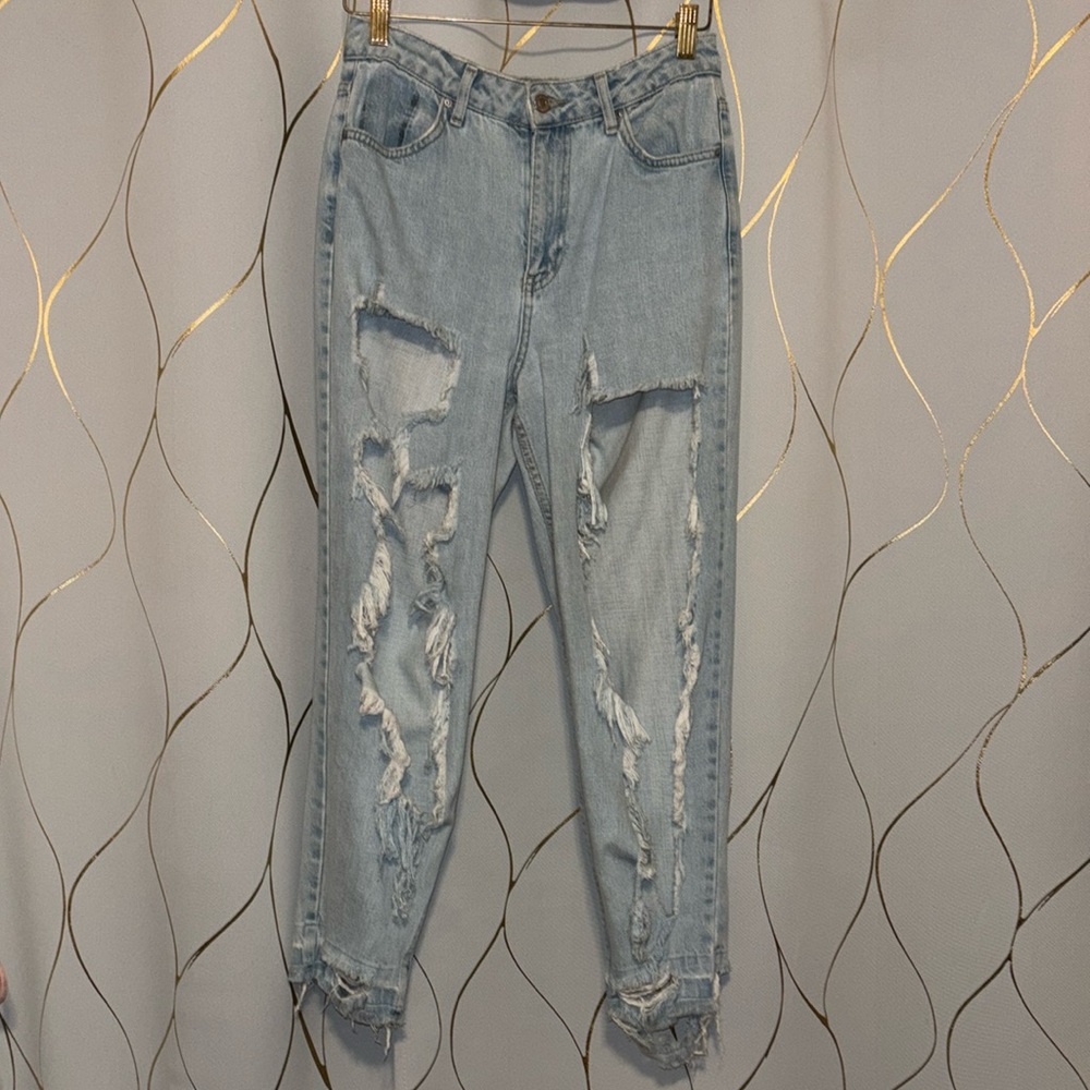 Custom distressed jeans